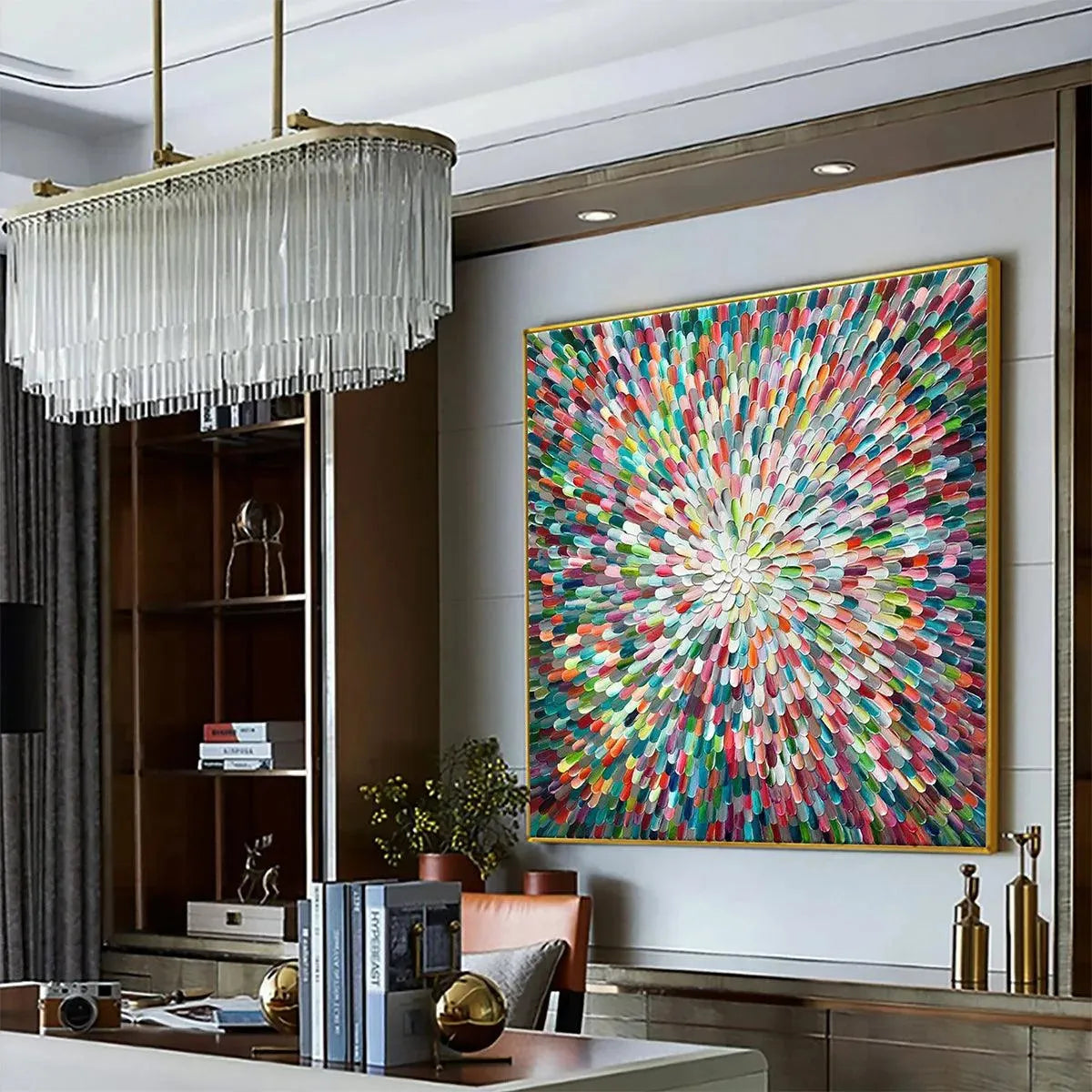 RADIANT BLOOM: Colorful Abstract Impasto Oil Painting - Image 5