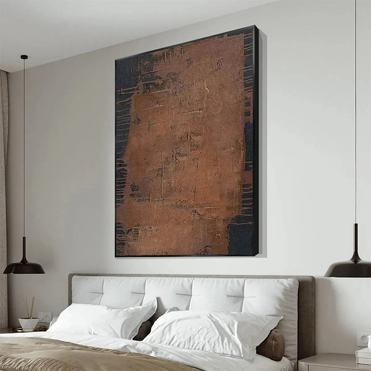 RUSTIC TEXTURE: Textured Abstract Painting in Brown - Image 7