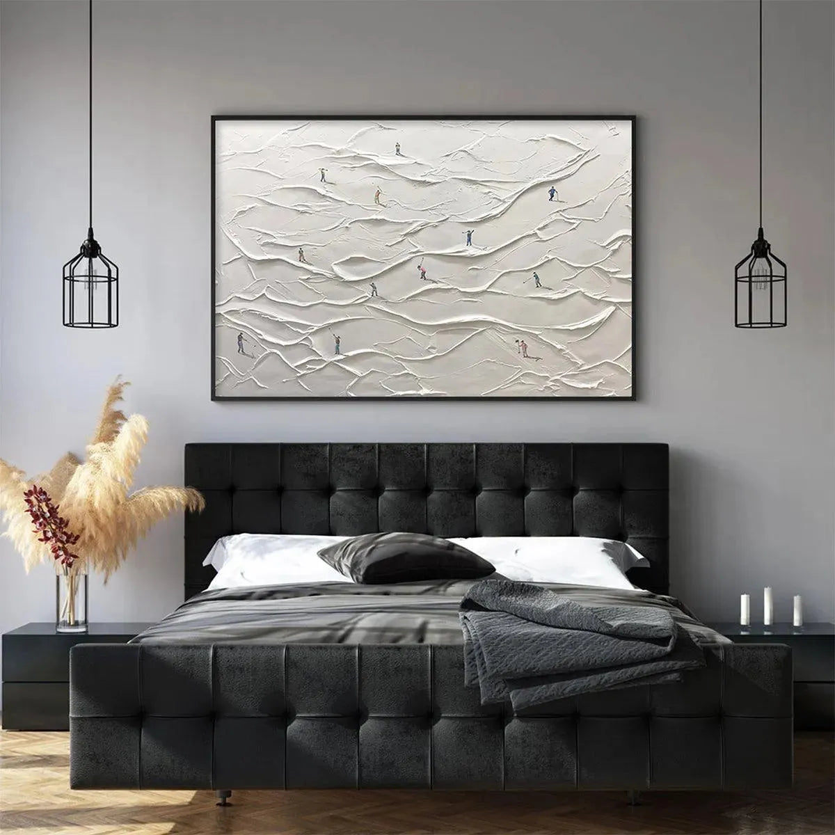 WHITE GREENS: Textured Abstract Golf Landscape Painting for Living Room - Image 6