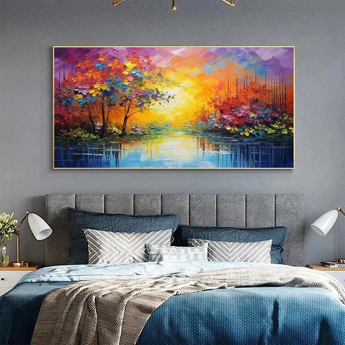 ENCHANTED RIVERVIEW: Colorful Landscape Painting - Image 7