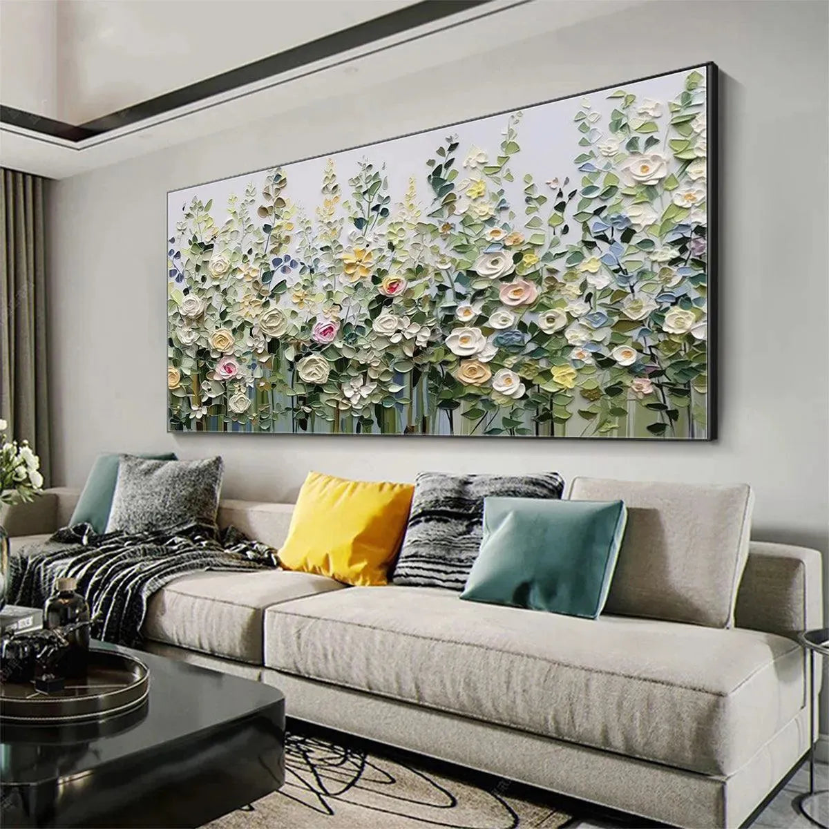 SPRING MEADOW: Textured Impasto Floral Meadow Painting - Image 5
