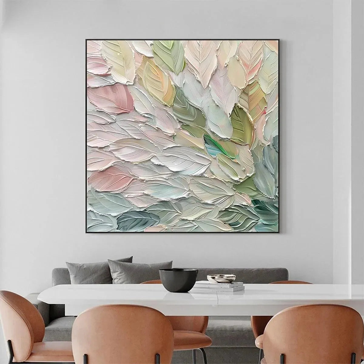 PASTEL DREAM: Square Textured Impasto Floral Painting - Image 4