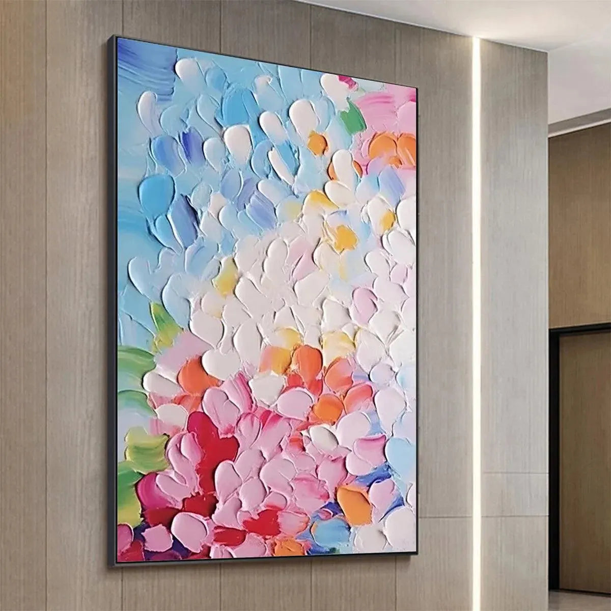 BLOOMING BOUQUET: Textured Impasto Floral Painting in Vibrant Colors - Image 4