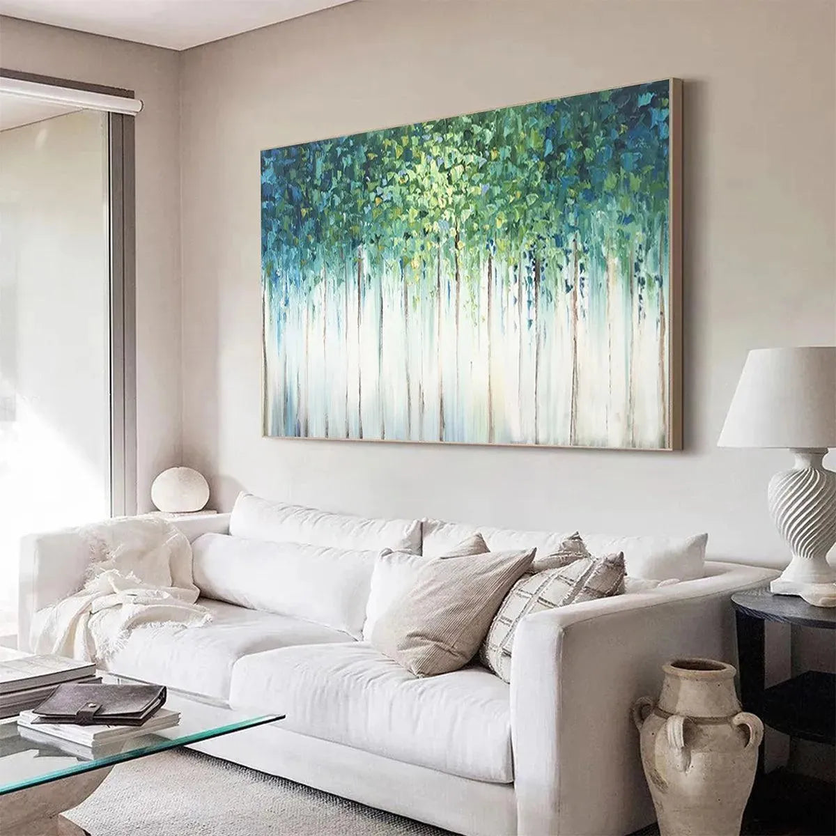 EMERALD FOREST: Abstract Forest Painting in Green and Blue - Image 7