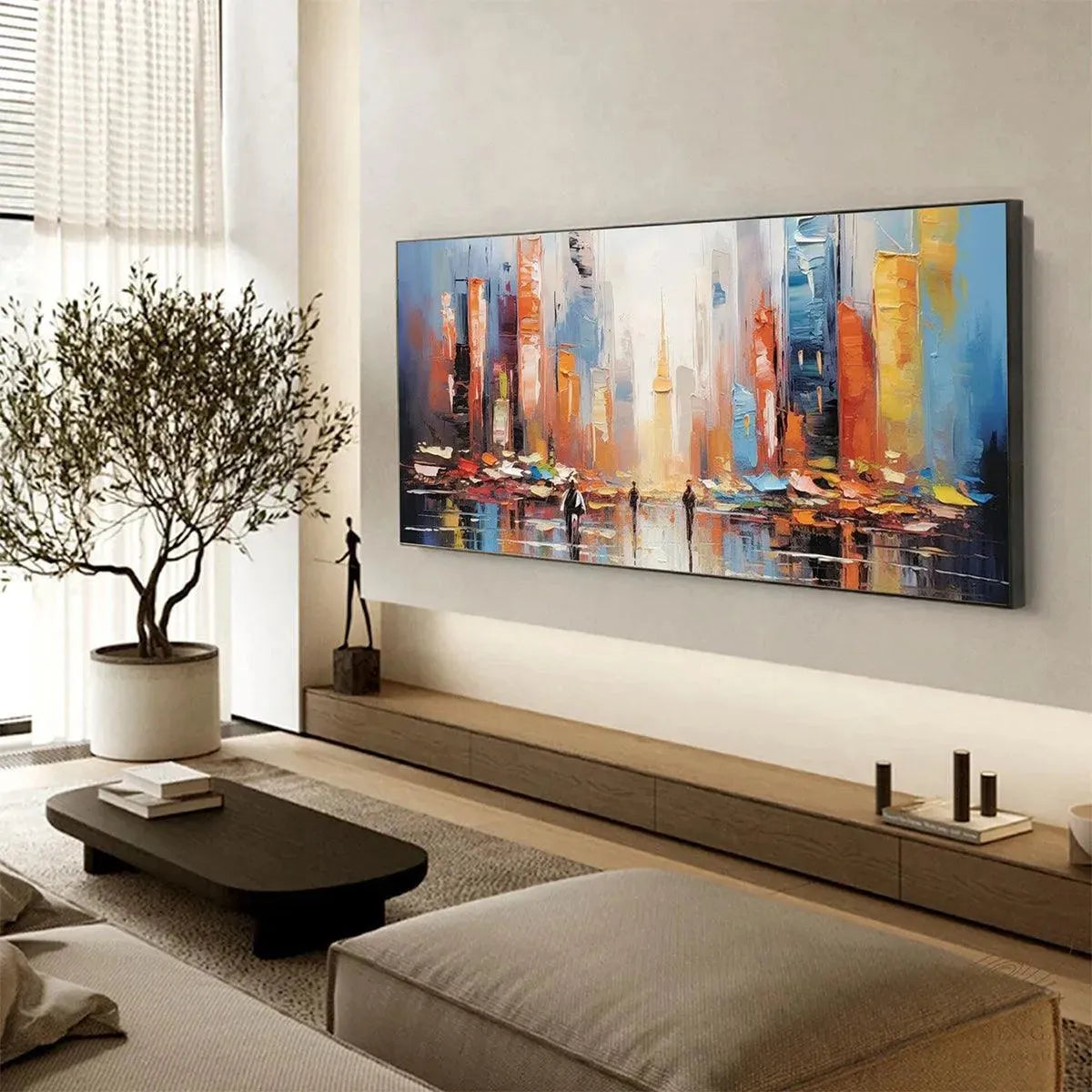CITY MARKET: Colorful Cityscape Painting - Image 6