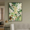 WHISPERING MEADOW: Textured Abstract Floral Painting in Green and Gold