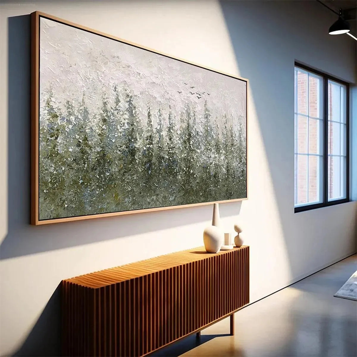 MISTY FOREST: Textured Atmospheric Forest Landscape Painting - Image 6