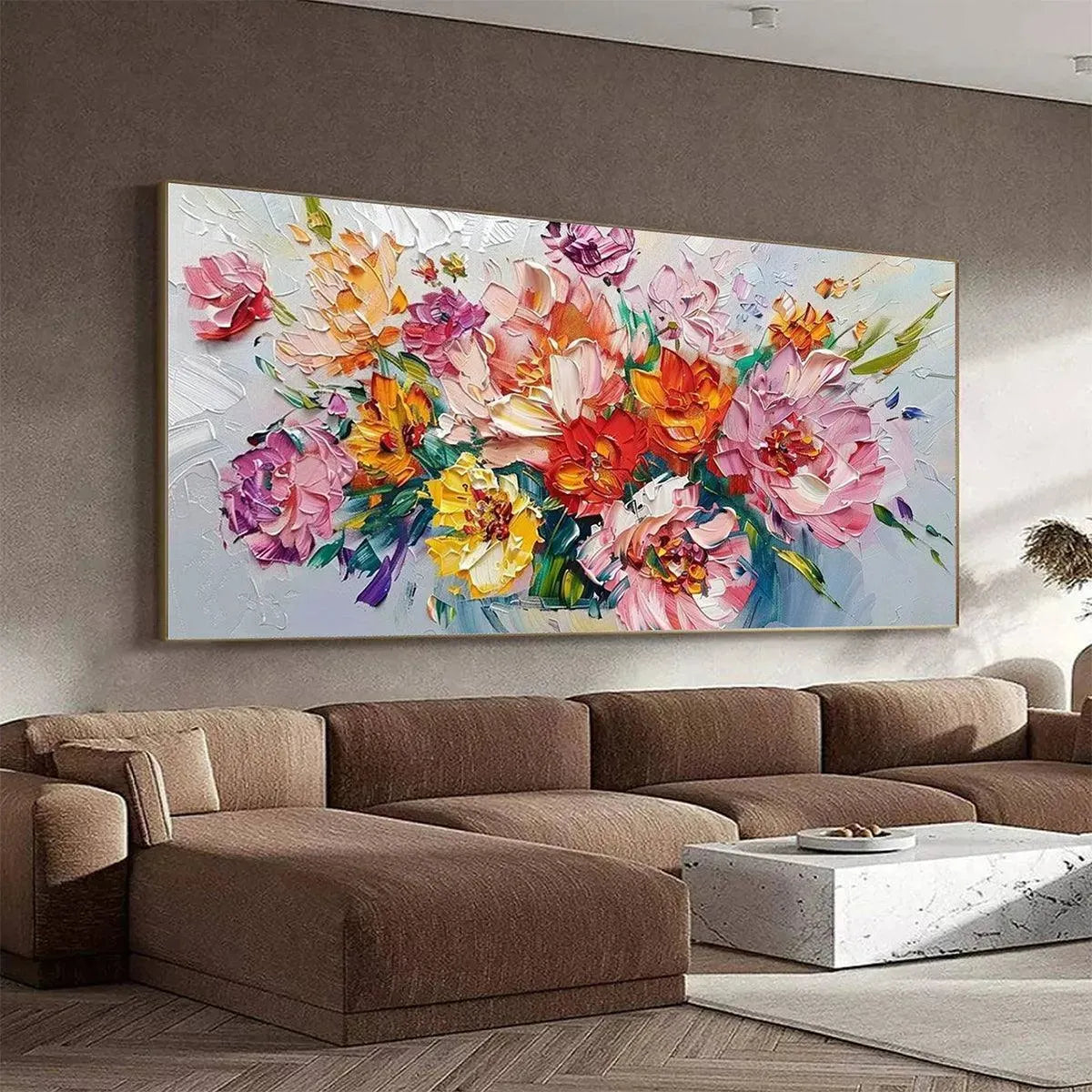 VIBRANT BOUQUET: Textured Impasto Floral Bouquet Painting in Vibrant Colors - Image 4