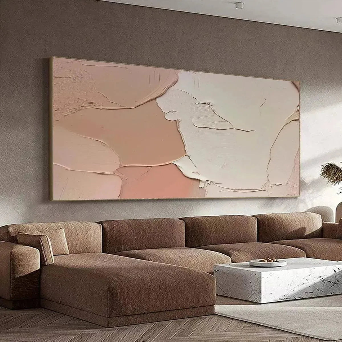 NUDE ABSTRACT: Textured Abstract Painting in Neutral Tones - Image 5