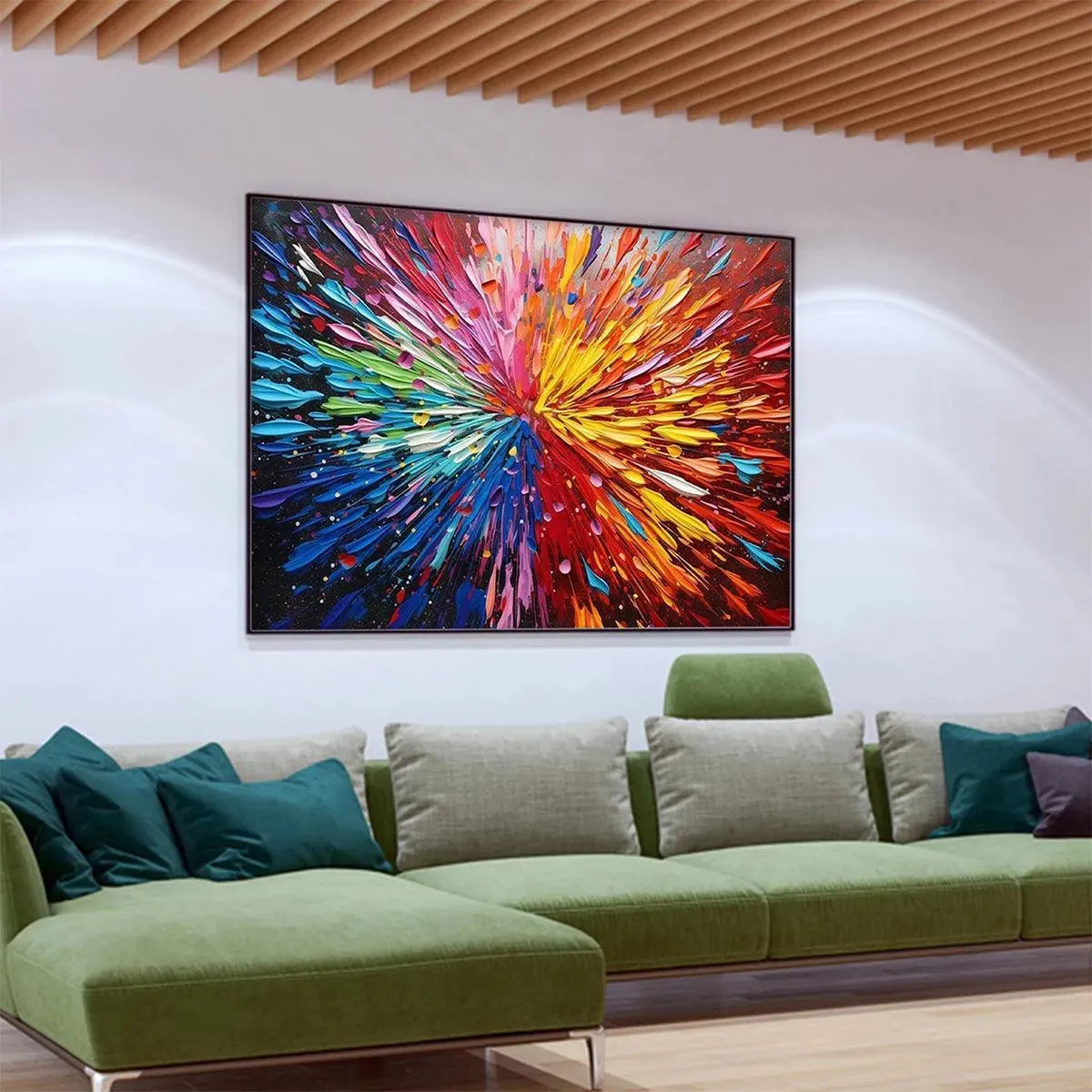 COLOR EXPLOSION: Textured Impasto Abstract Painting in Rainbow Colors - Image 6