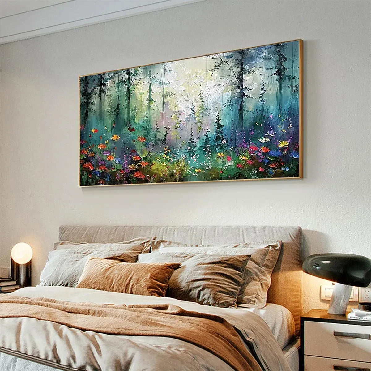 WHISPERING WOODS: Impressionistic Forest Landscape Painting with Colorful Wildflowers - Image 7