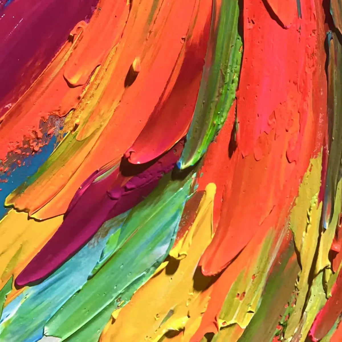 COLORFUL WHIRLWIND: Large Abstract Impasto Oil Painting on Canvas - Image 5