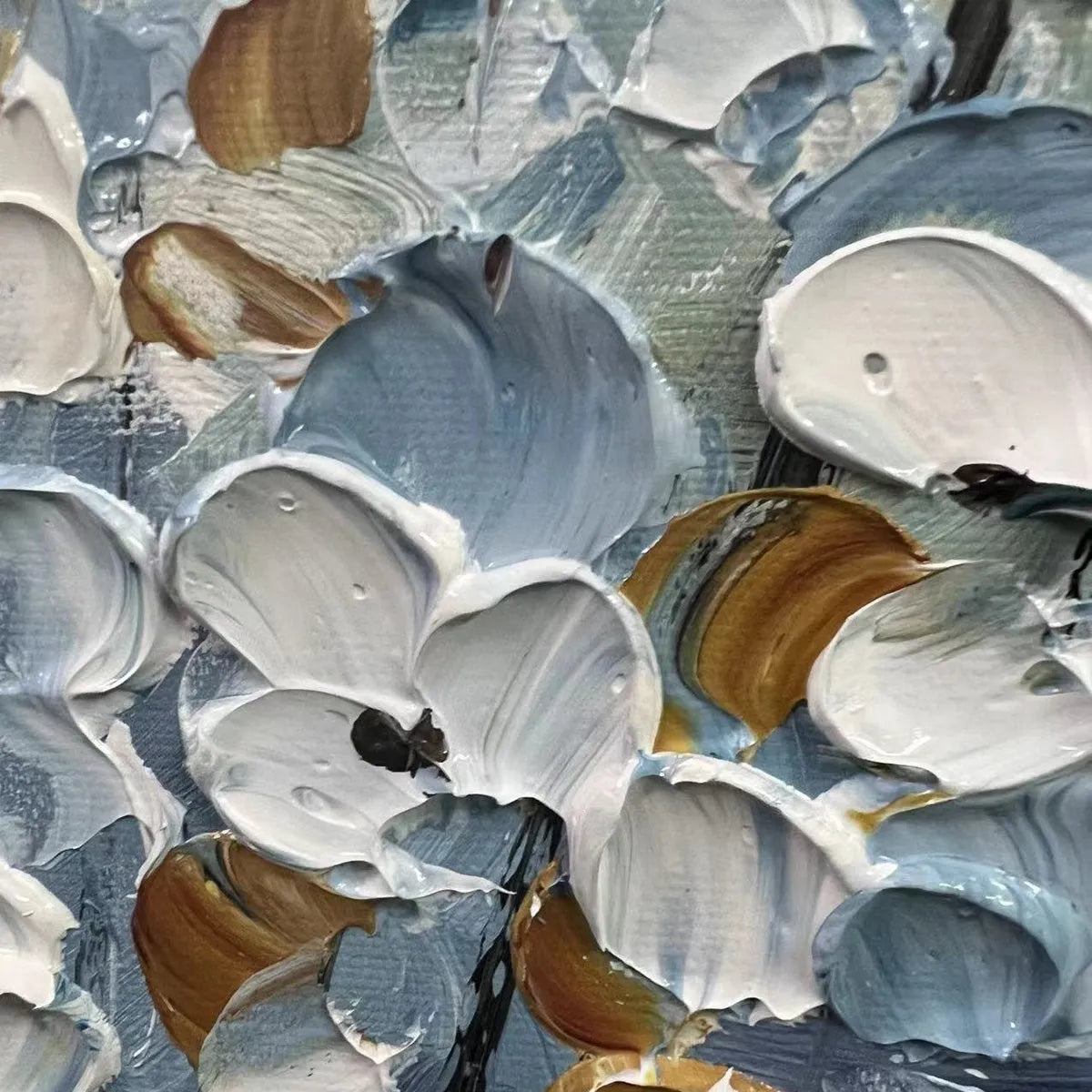 OCEAN BREEZE: Impasto Seascape Oil Painting in Blue and White - Image 5