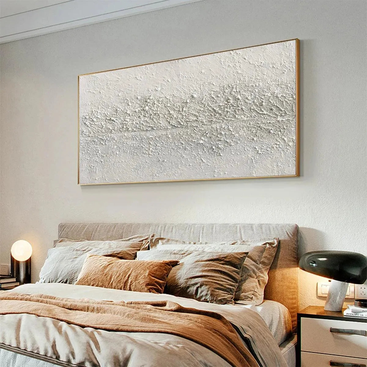 TEXTURED WHISPERS: Textured Minimalist Abstract Painting in White - Image 4