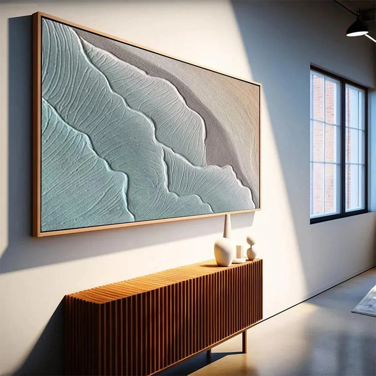 EMERALD WAVES: Textured Abstract Seascape Painting in Teal - Image 7