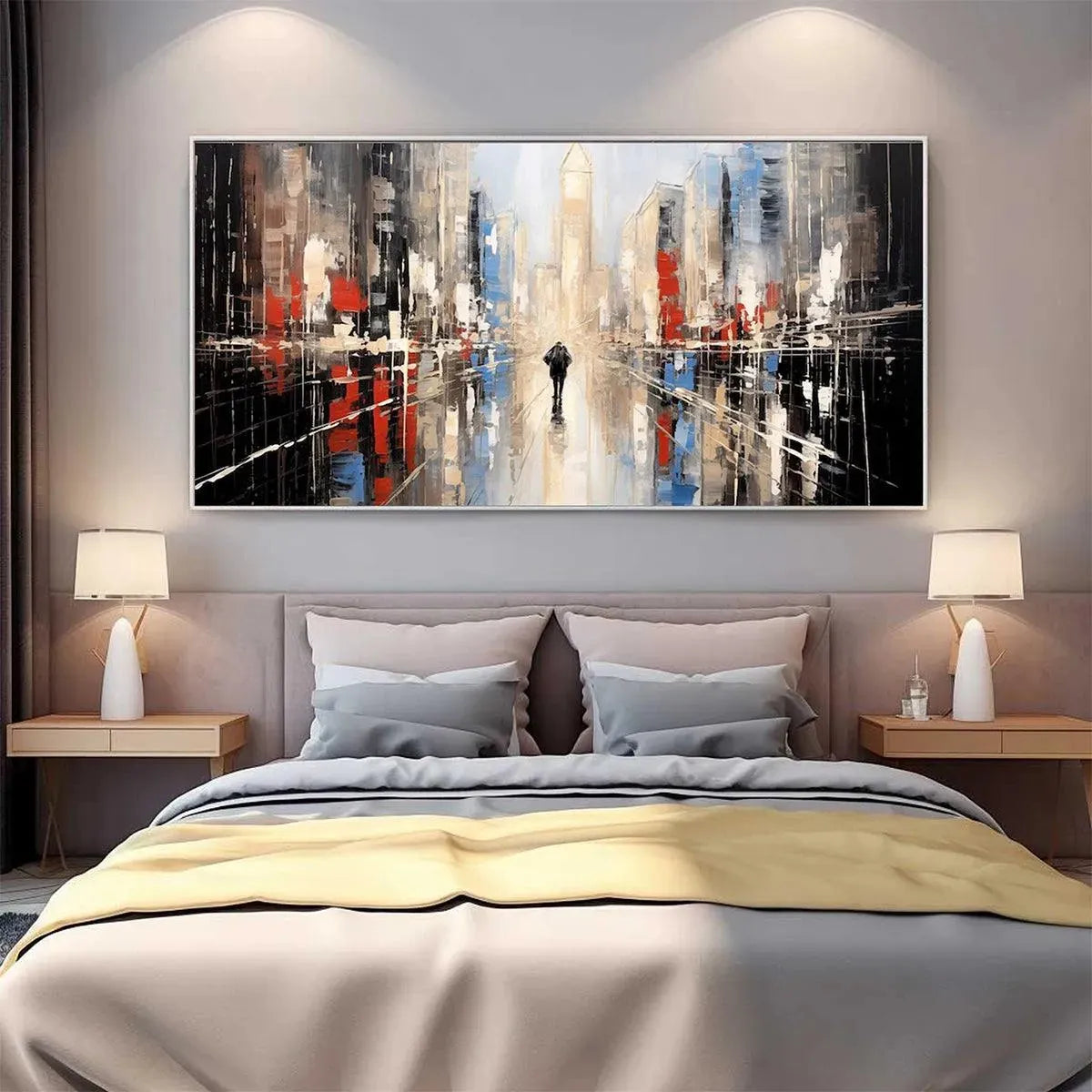 URBAN SOLITUDE: Minimalist Cityscape Painting - Image 8
