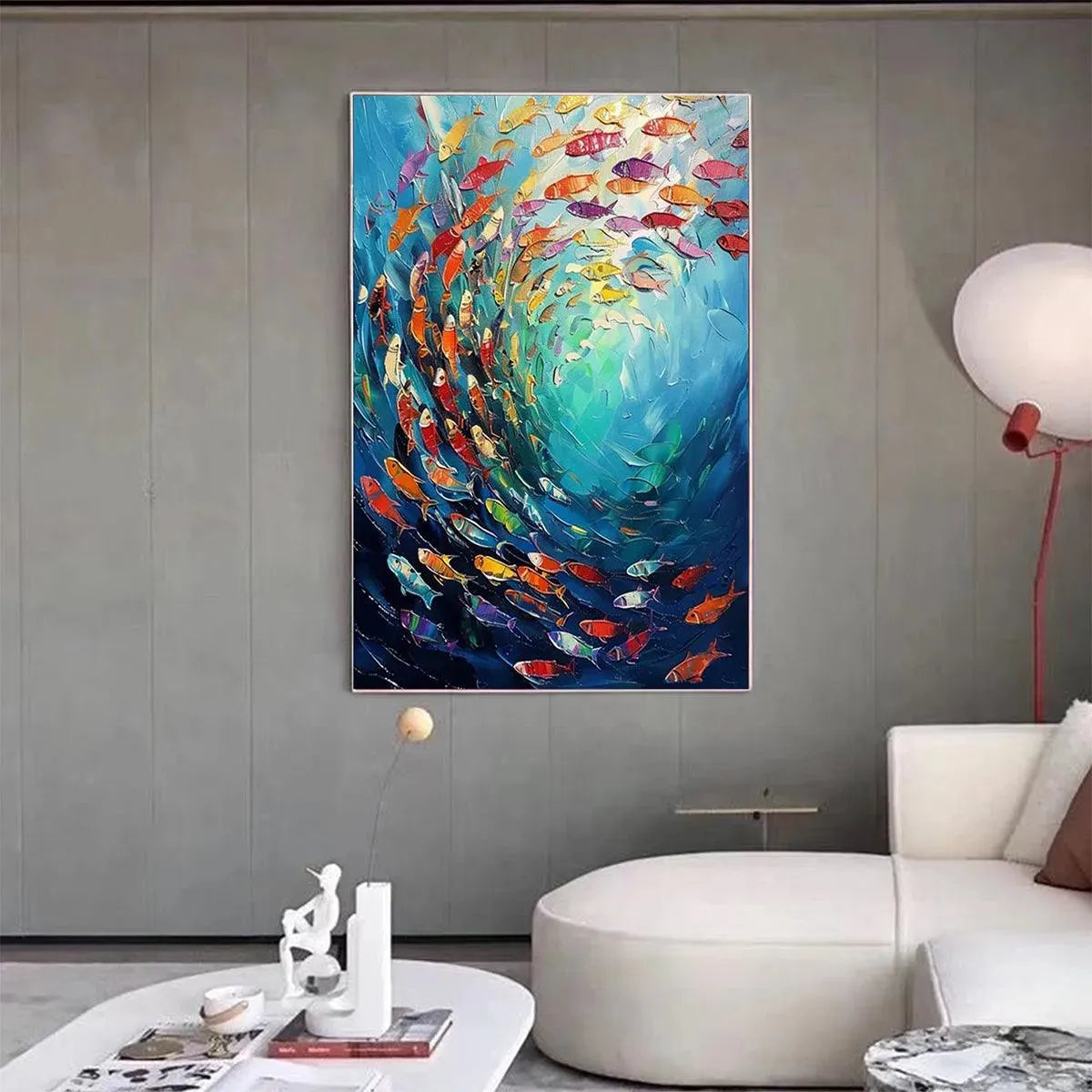 WHIRLPOOL OF FISH: Colorful School of Fish Painting - Image 8