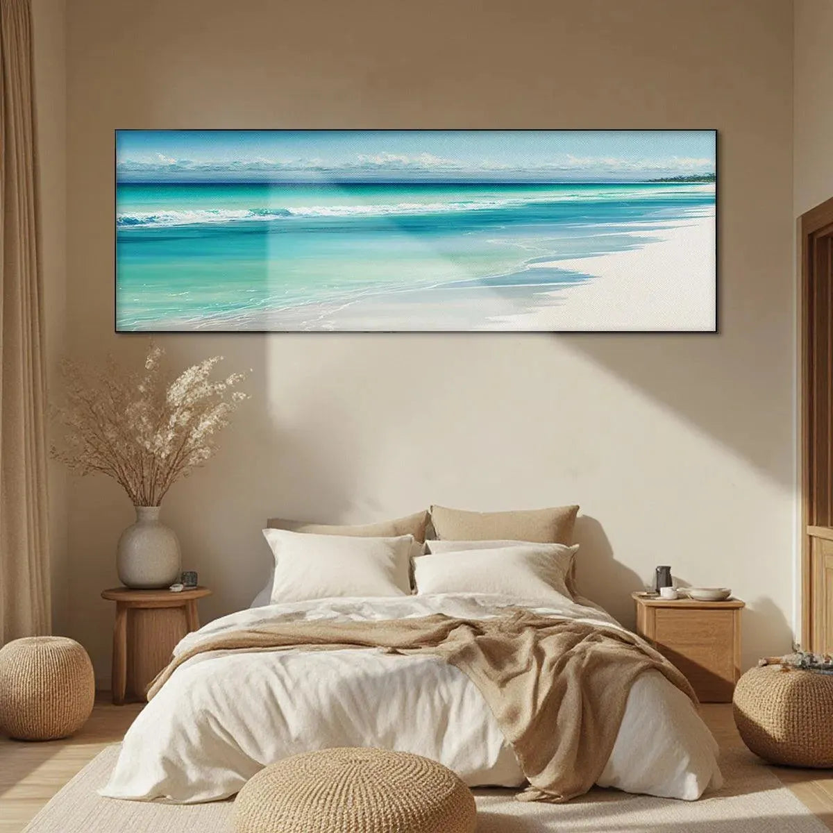 TURQUOISE DREAM PANORAMIC: Beach Painting, Panoramic Wall Art, Coastal Decor - Image 8