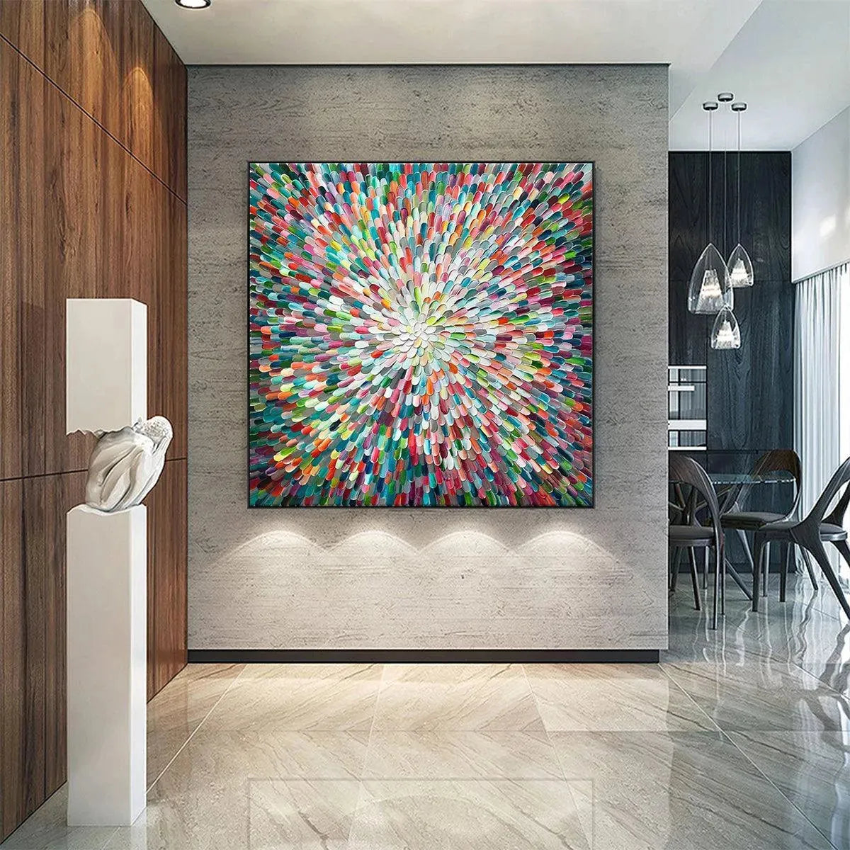 RADIANT BLOOM: Colorful Abstract Impasto Oil Painting - Image 7