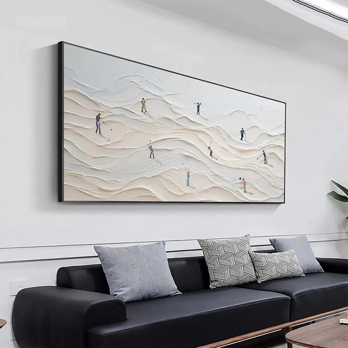 FAIRWAY VISTA: Textured Golf Course Landscape Painting for Office - Image 6
