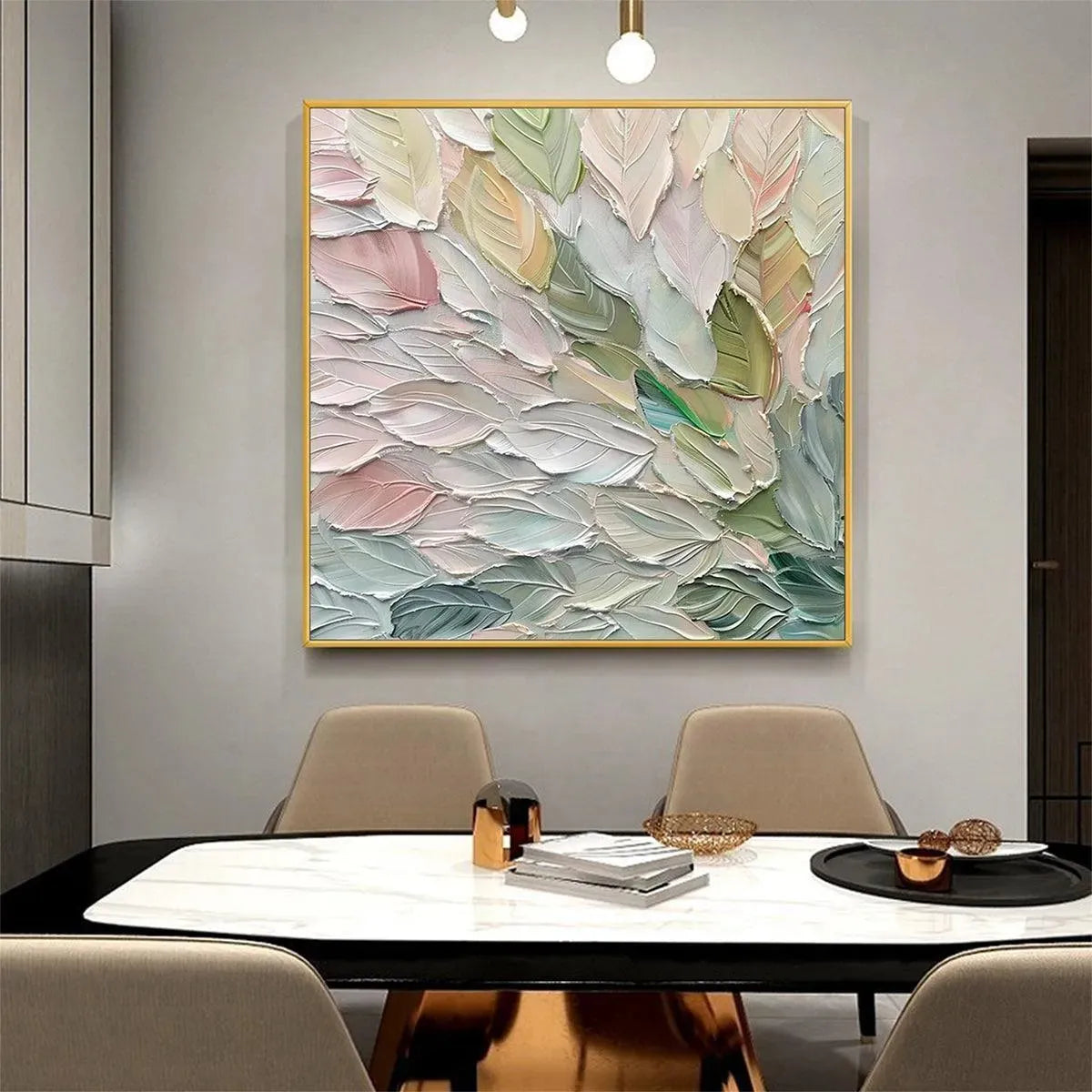 PASTEL DREAM: Square Textured Impasto Floral Painting - Image 9