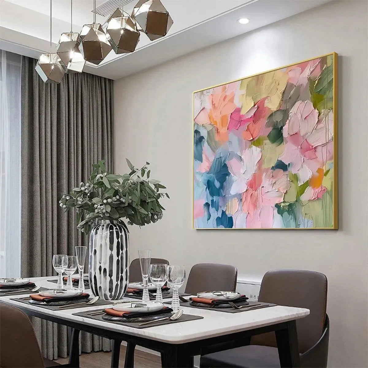 PASTEL DREAM: Textured Abstract Floral Painting in Soft Pastel Colors - Image 7