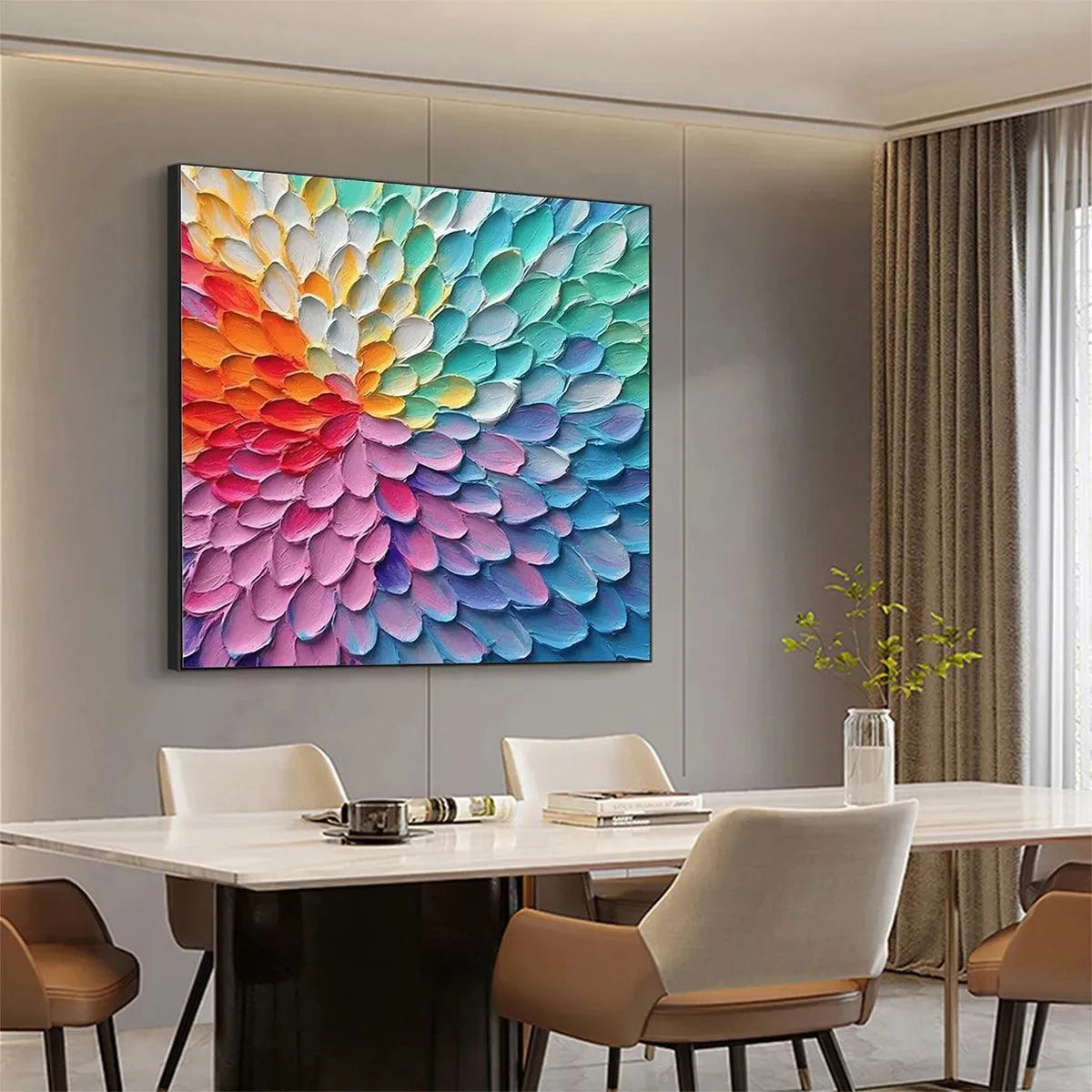 RAINBOW BURST: Textured Abstract Painting in Rainbow Colors - Image 7