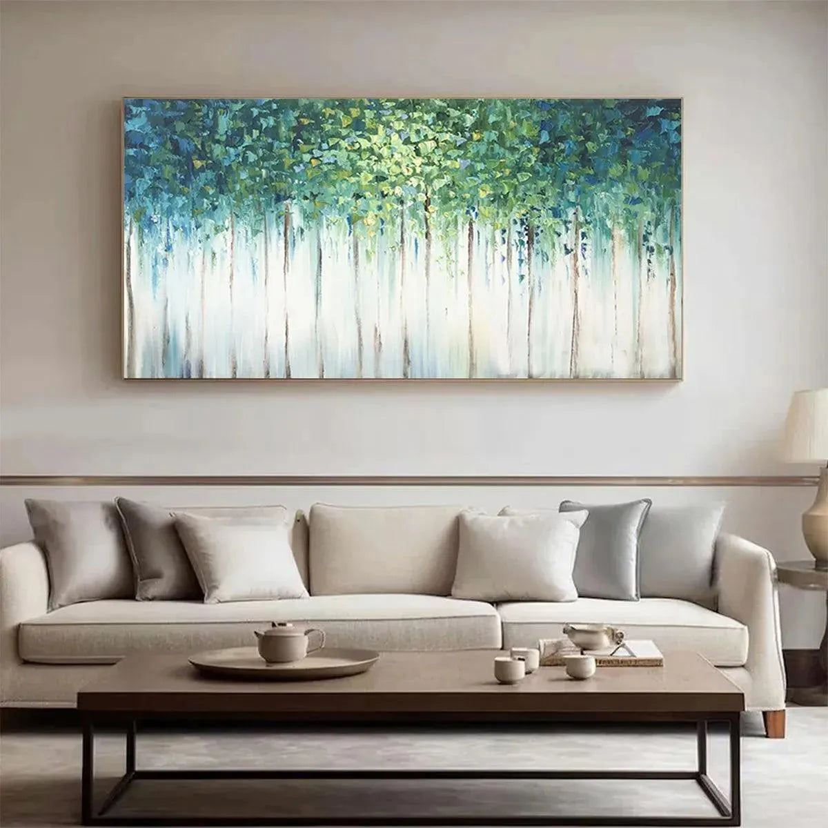 EMERALD FOREST: Abstract Forest Painting in Green and Blue - Image 2