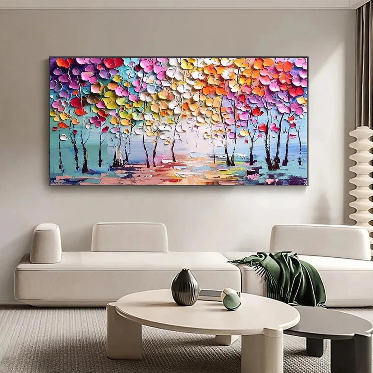 ENCHANTED FOREST: Textured Impasto Forest Painting in Vibrant Colors - Image 2