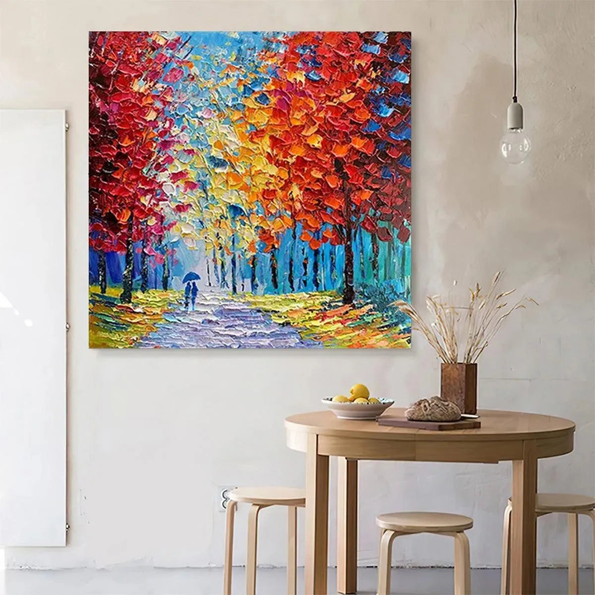 AUTUMN WALK: Textured Impasto Painting of a Couple Walking in an Autumn Forest - Image 8