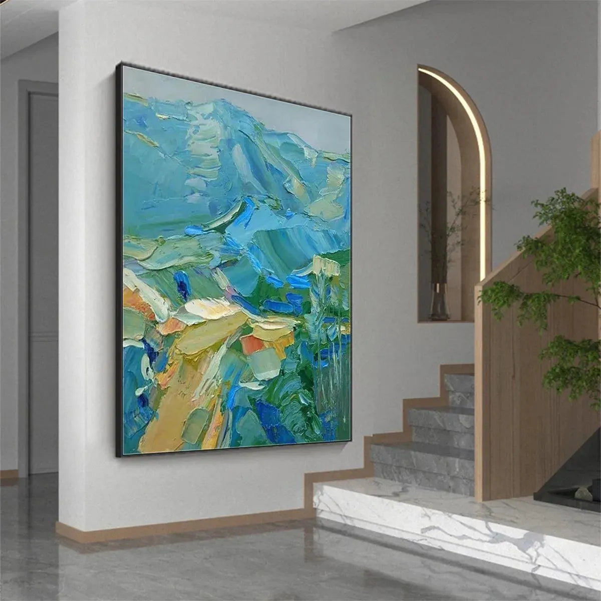BLUE RIDGE MOUNTAINS: Textured Impasto Mountain Landscape Painting - Image 7