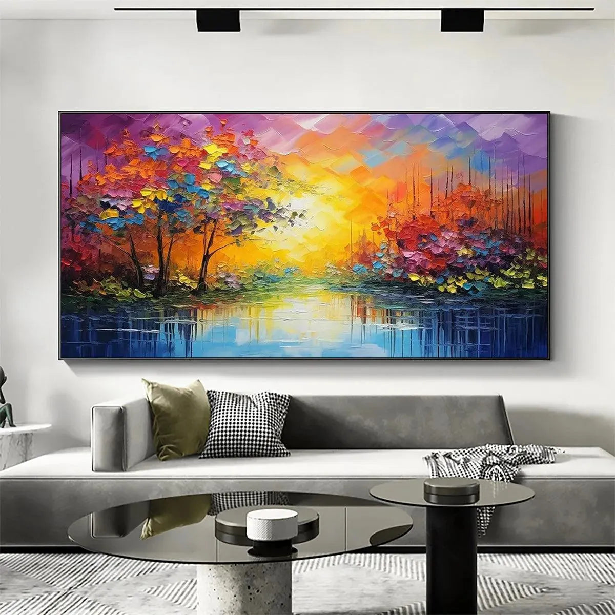 ENCHANTED RIVERVIEW: Colorful Landscape Painting - Image 8