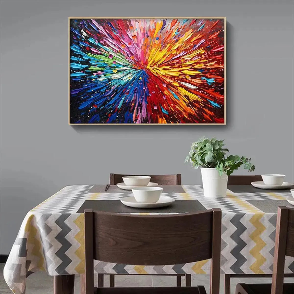 COLOR EXPLOSION: Textured Impasto Abstract Painting in Rainbow Colors - Image 7