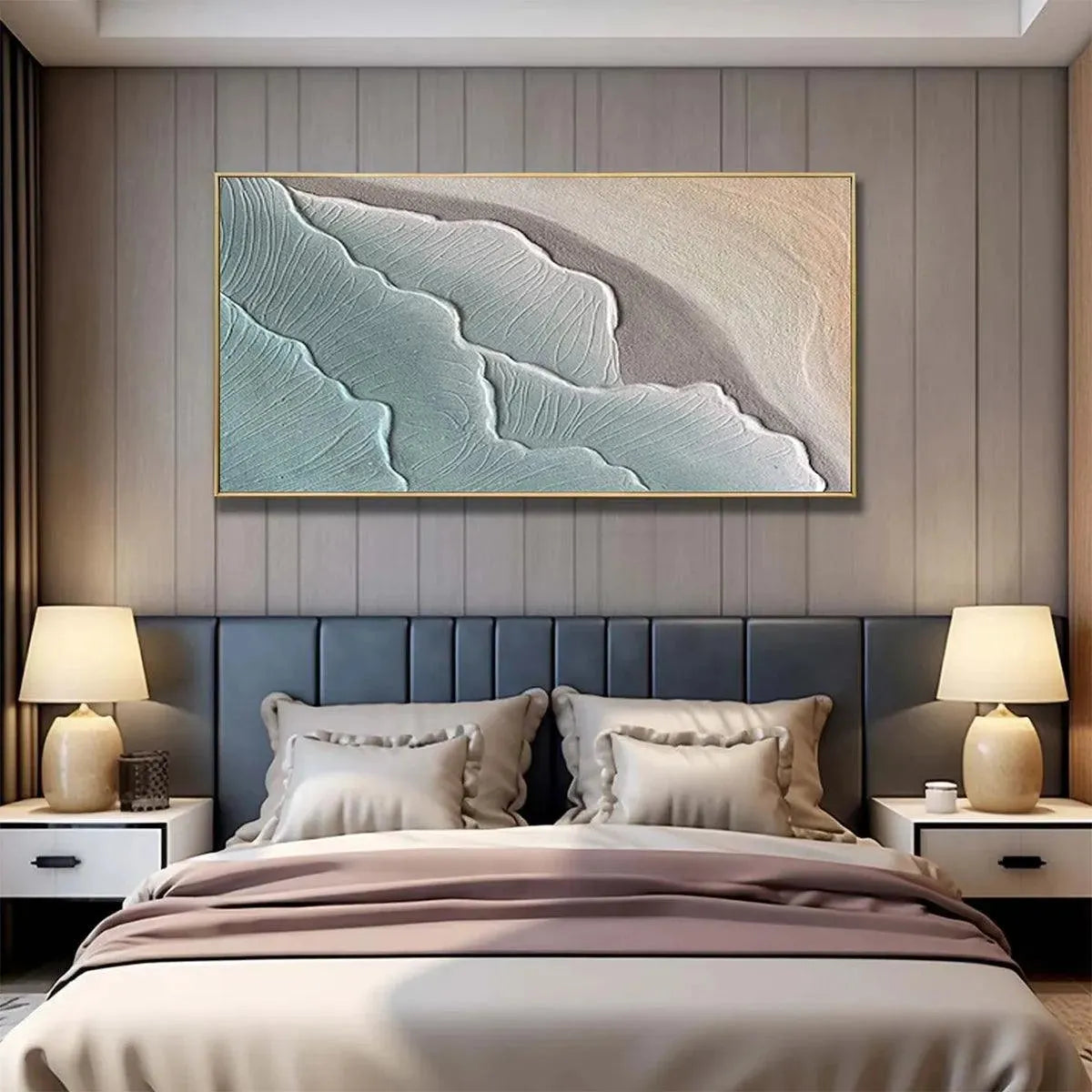 EMERALD WAVES: Textured Abstract Seascape Painting in Teal - Image 8