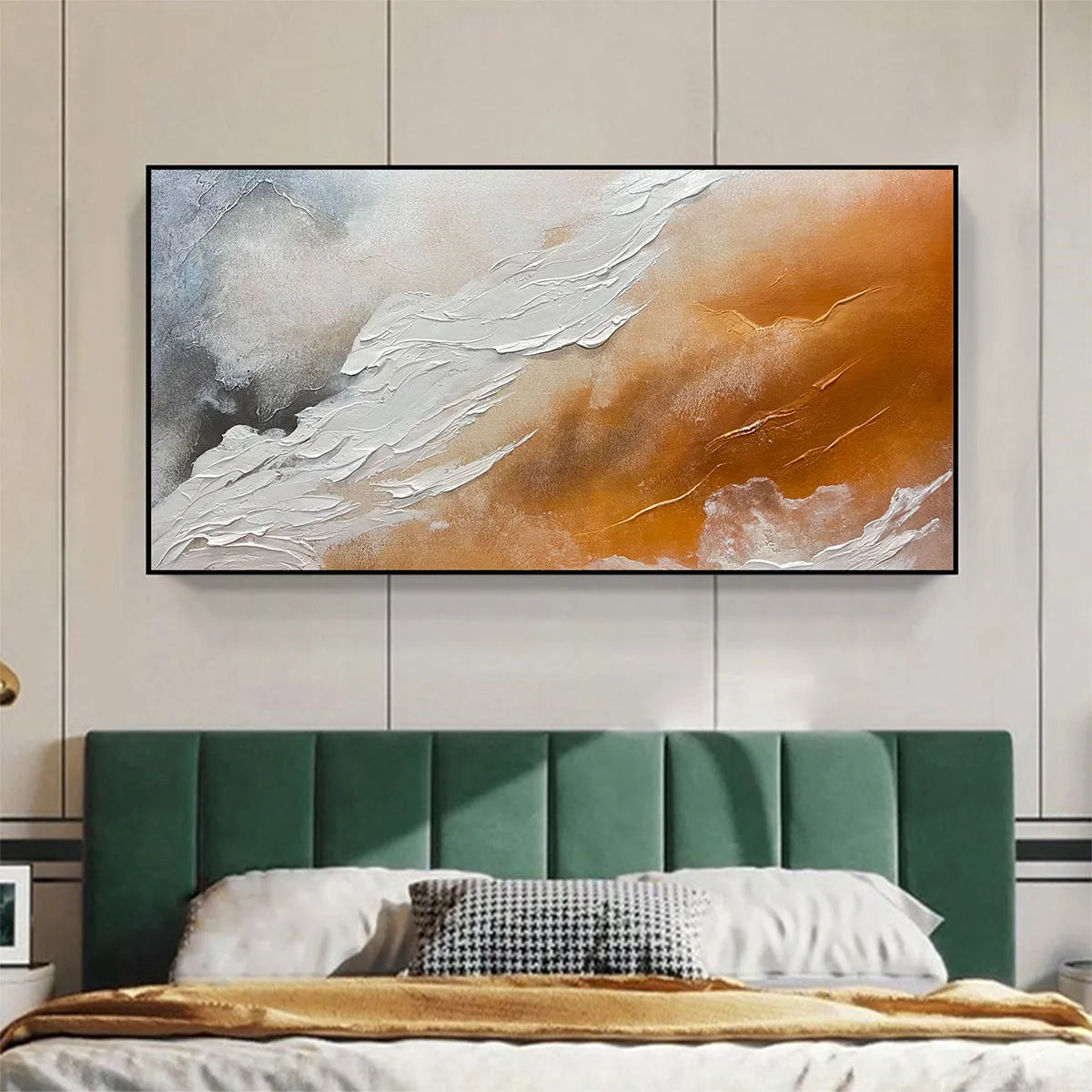DESERT FLOW: Abstract Landscape Painting in Orange, White, and Grey, Textured Canvas, Modern Wall Art - Image 8