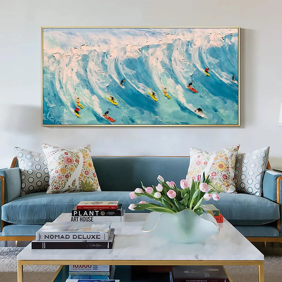 WAVE RIDERS: Ocean Painting of Surfers in Motion - Image 8