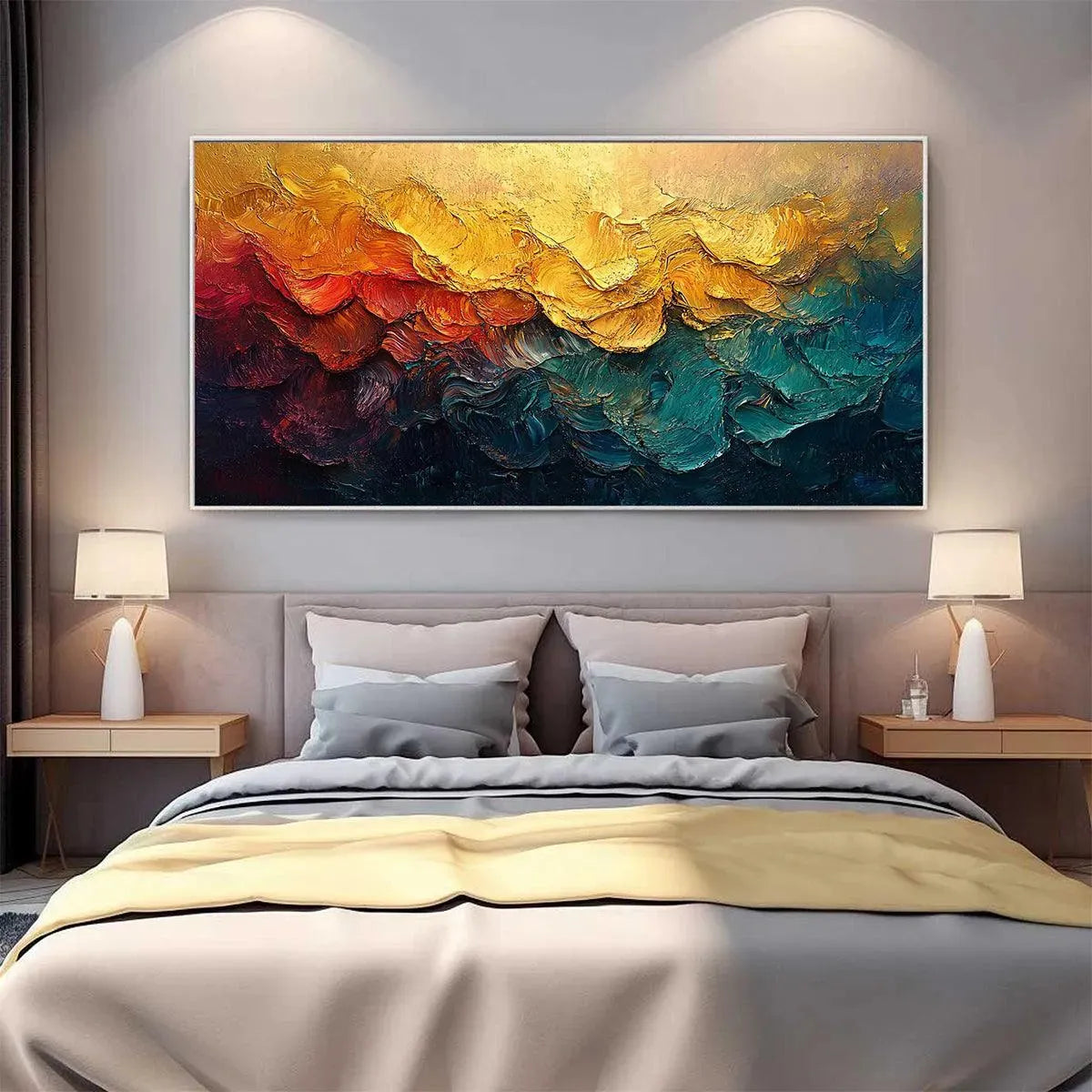 MOLTEN HORIZON: Textured Impasto Abstract Landscape Oil Painting - Image 8
