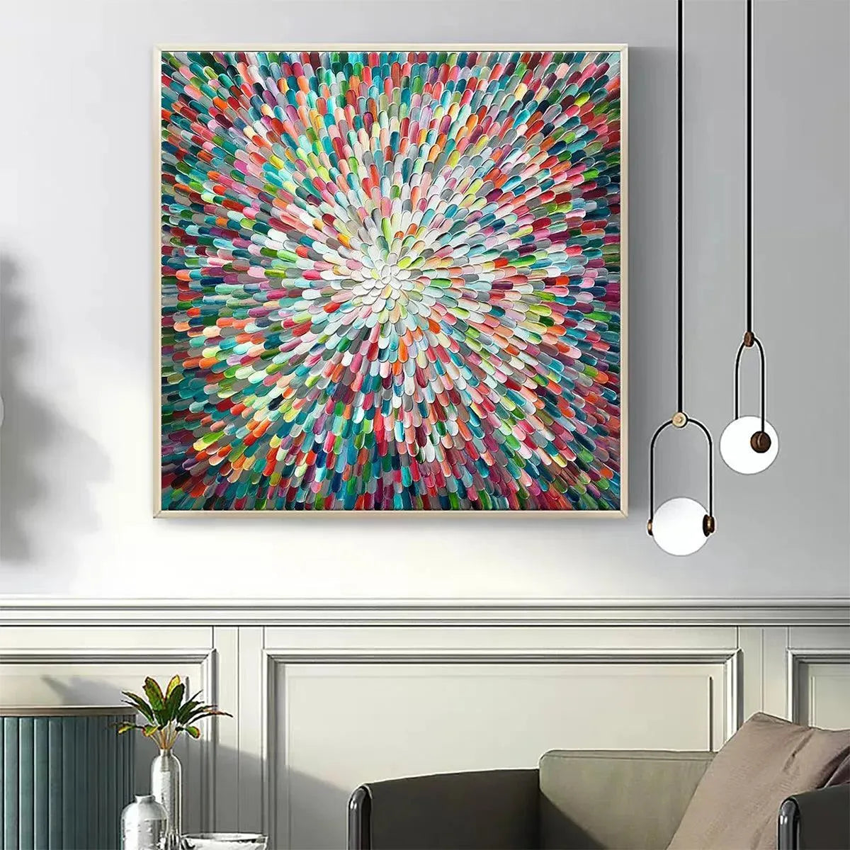 RADIANT BLOOM: Colorful Abstract Impasto Oil Painting - Image 8
