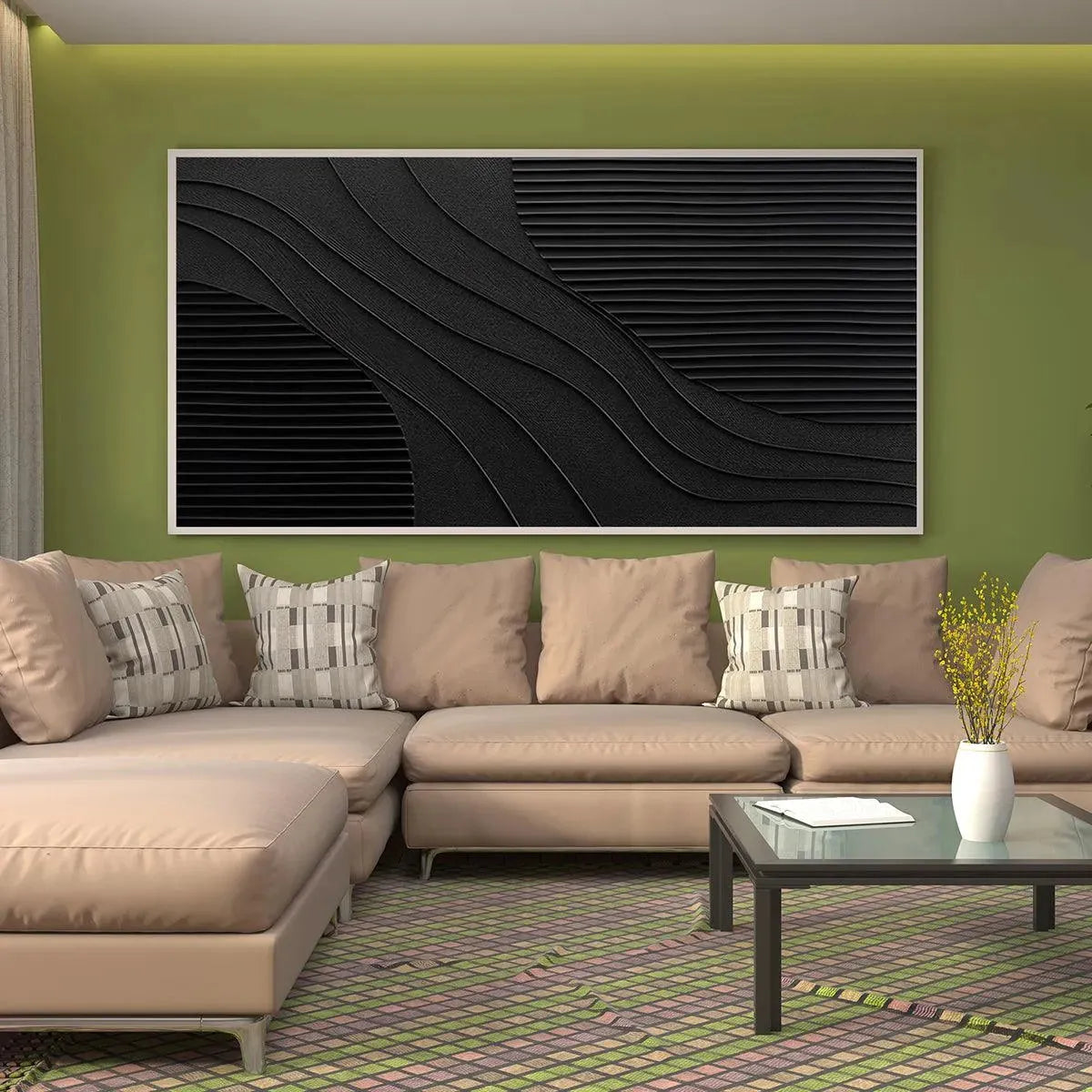 BLACK TEXTURE: Minimalist Textured Painting in Black - Image 4