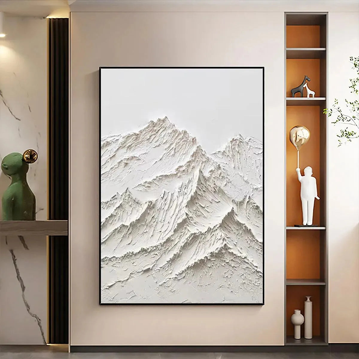 WHITE MOUNTAIN: Textured Mountain Painting - Image 3