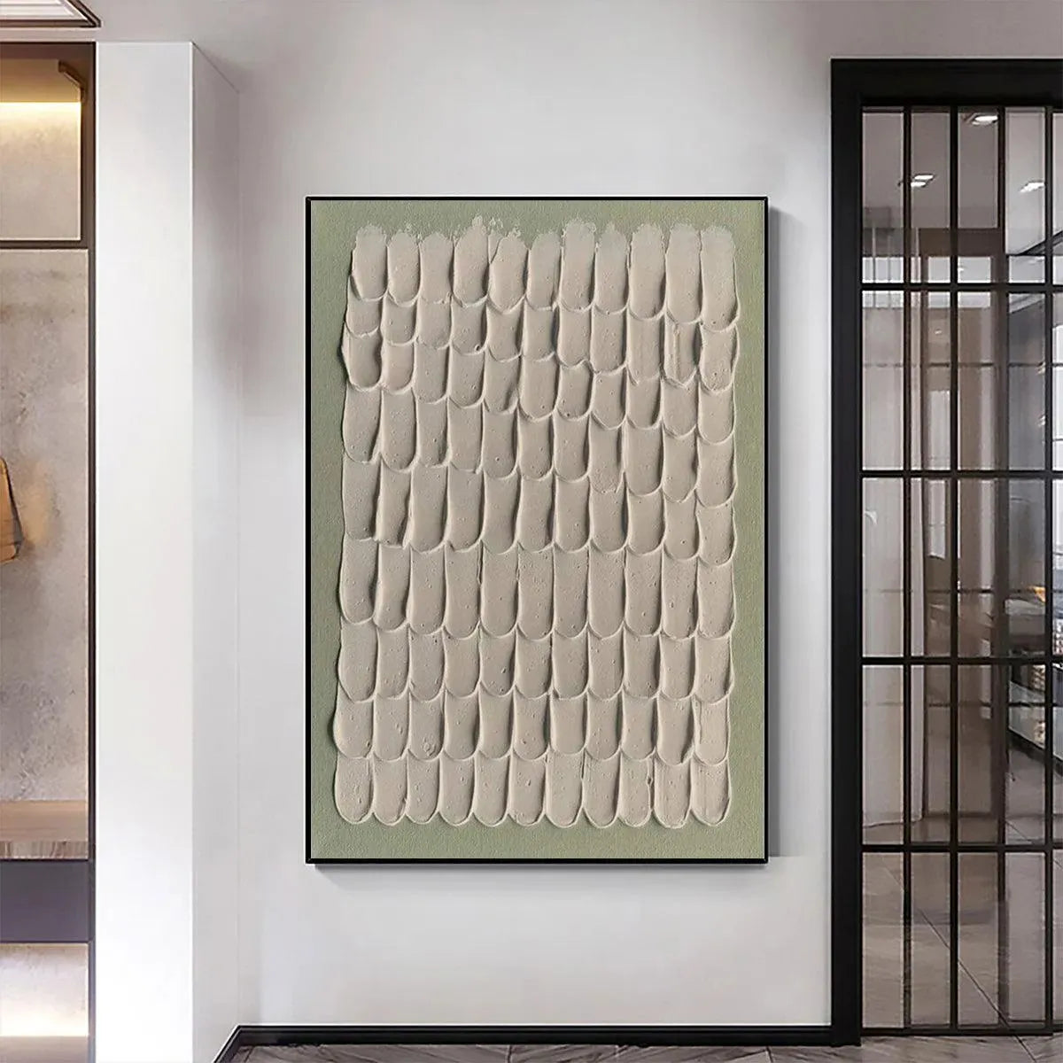 TEXTURED SCALES: Textured Abstract Painting in Neutral Tones - Image 2