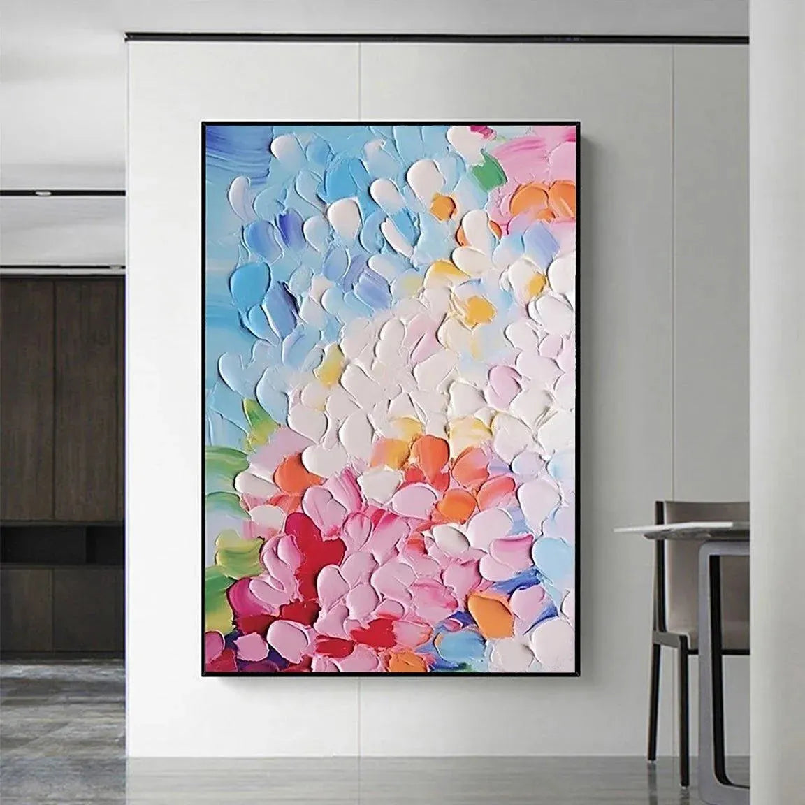 BLOOMING BOUQUET: Textured Impasto Floral Painting in Vibrant Colors - Image 2