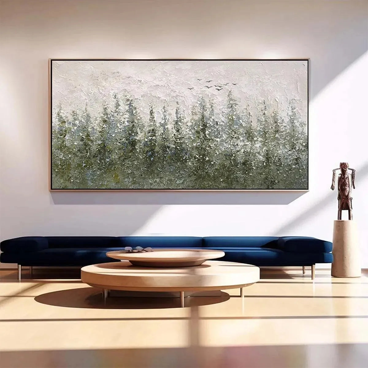 MISTY FOREST: Textured Atmospheric Forest Landscape Painting - Image 2