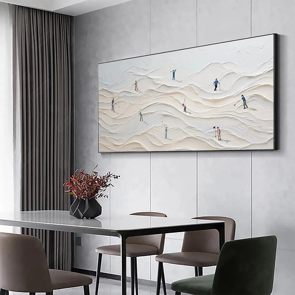FAIRWAY VISTA: Textured Golf Course Landscape Painting for Office - Image 8