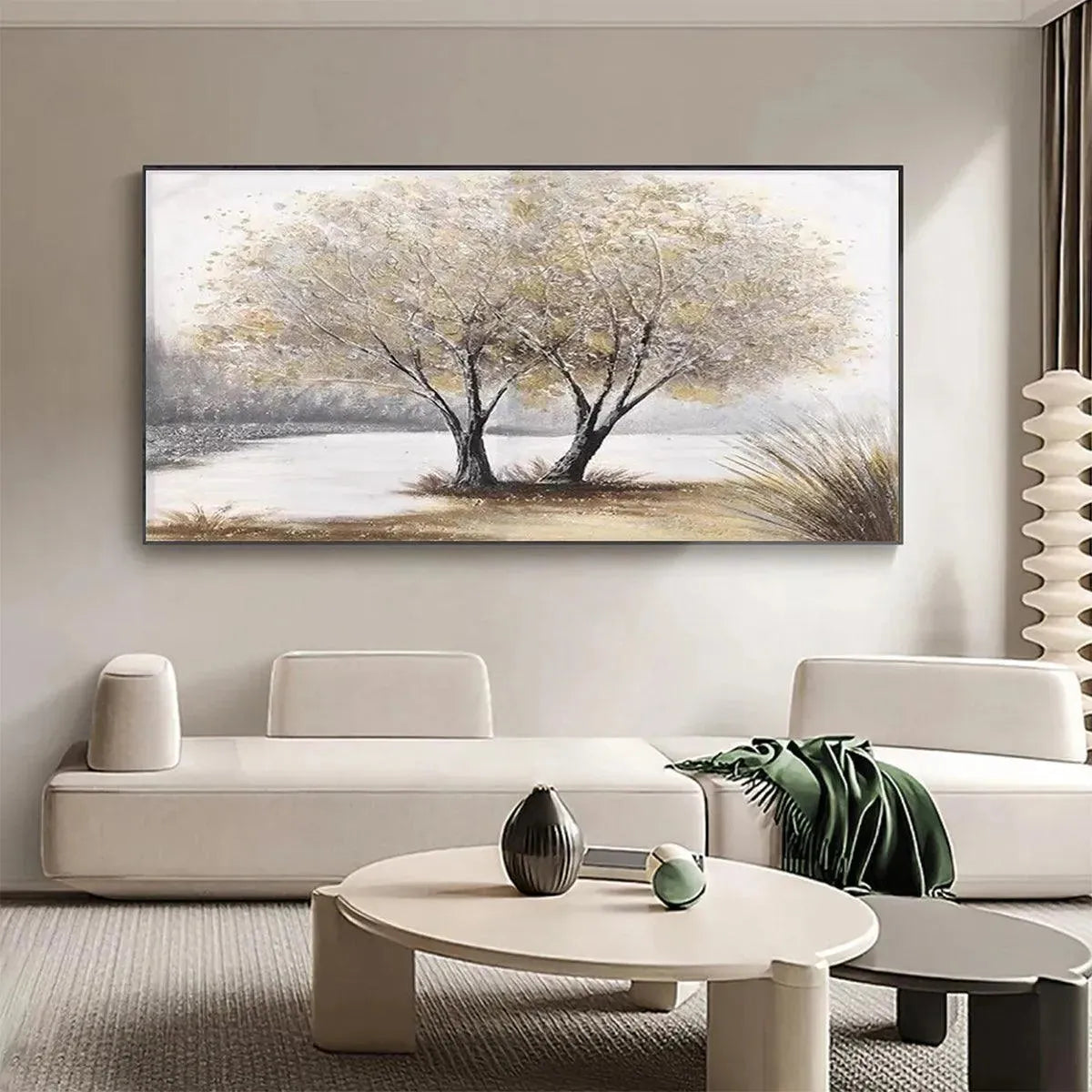 TWILIGHT TREES: Serene Landscape Painting of Trees by the Water - Image 3
