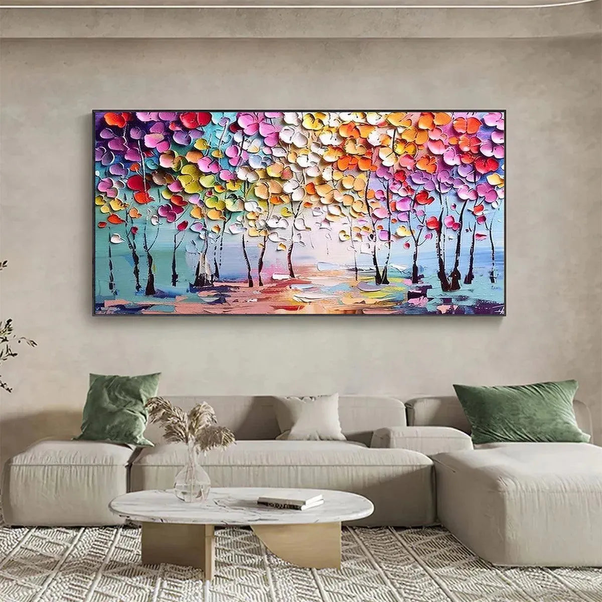 ENCHANTED FOREST: Textured Impasto Forest Painting in Vibrant Colors - Image 8