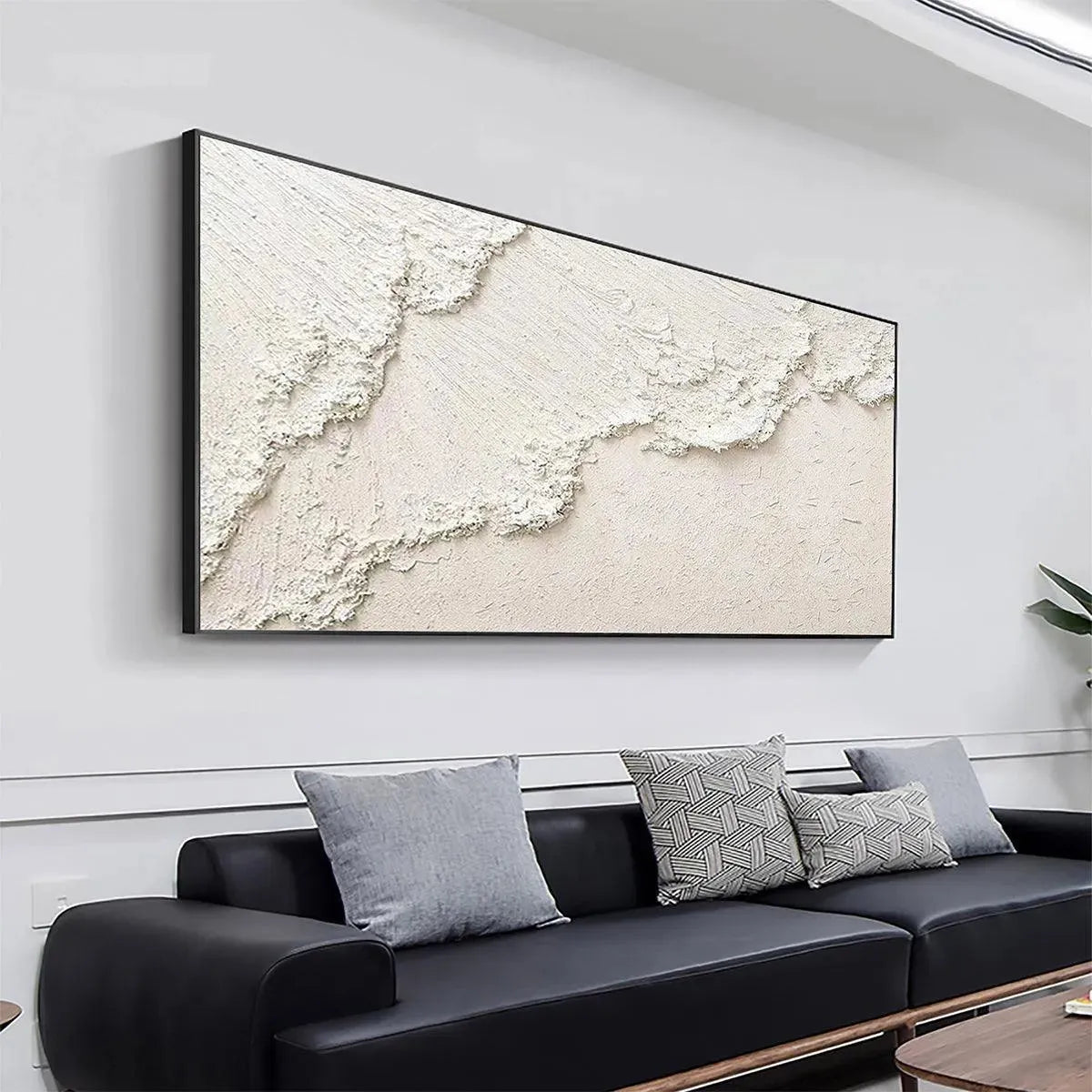 WHITE CREST: Textured White Abstract Seascape Impasto Painting - Image 8