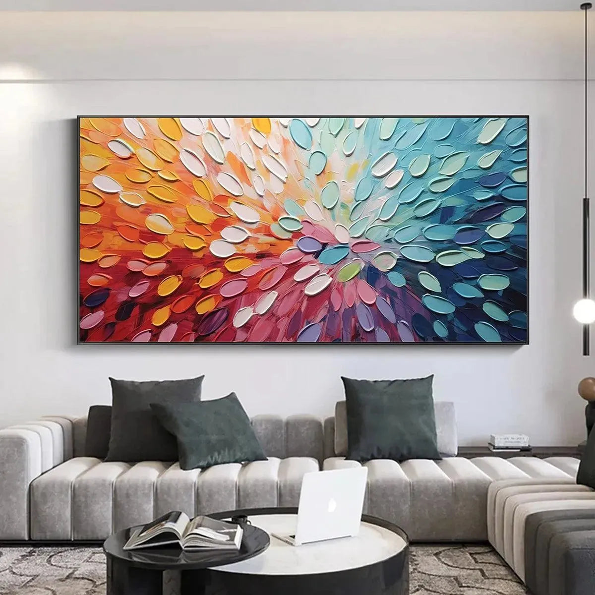 RAINBOW BURST: Textured Abstract Painting in Rainbow Colors - Image 8