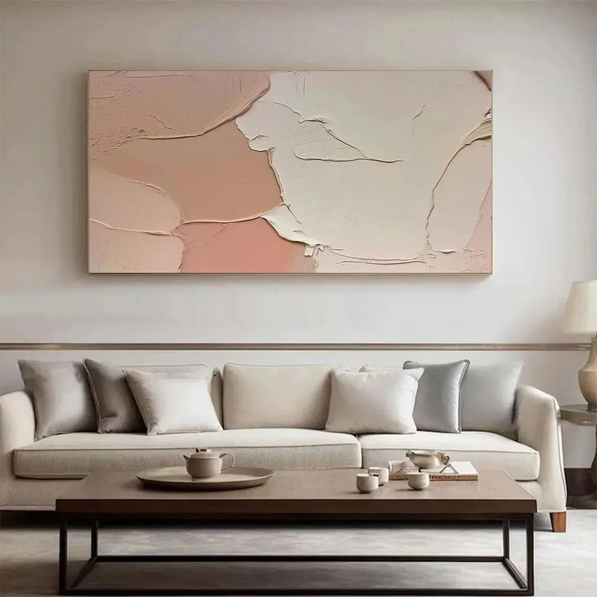NUDE ABSTRACT: Textured Abstract Painting in Neutral Tones - Image 8