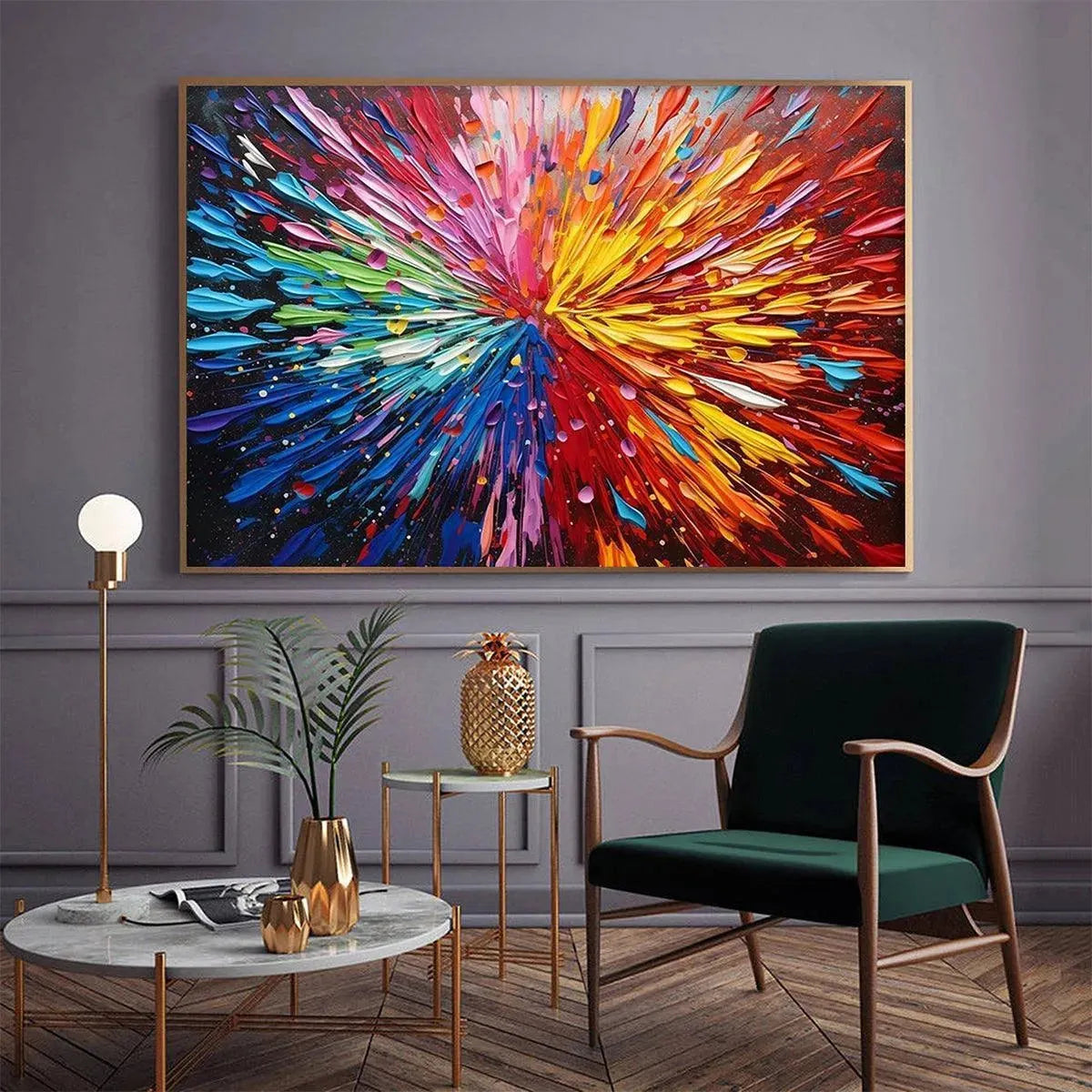 COLOR EXPLOSION: Textured Impasto Abstract Painting in Rainbow Colors - Image 8